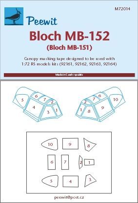 1:72 Bloch MB-152, MB-151 - pro modely RS models