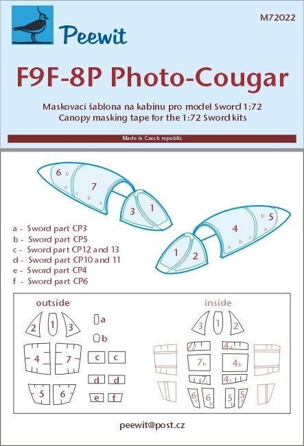 1:72 F9F-8P Photo-Cougar - pro modely Sword