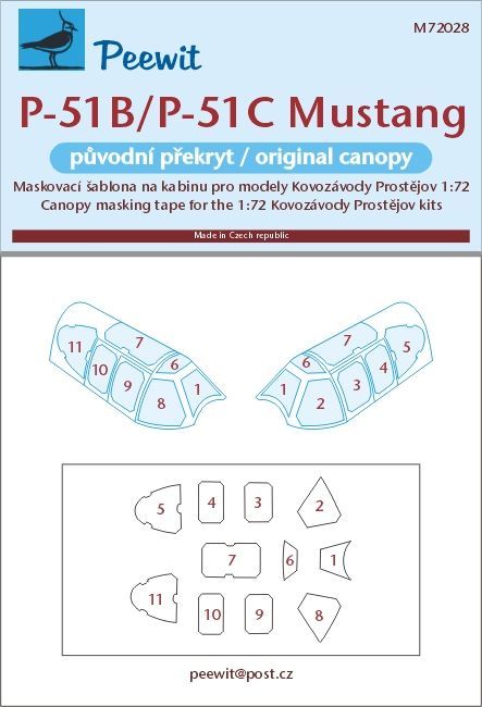 1:72  P-51B/P-51C Mustang/Mustang Mk.III - původní překryt
