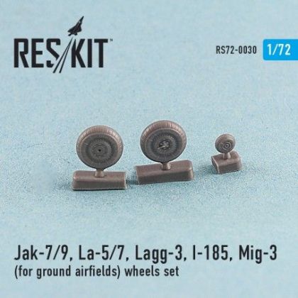 1:72 Jak-7/9, La-5/7, Lagg-3, I-185, Mig-3 (for ground airfields) wheels set