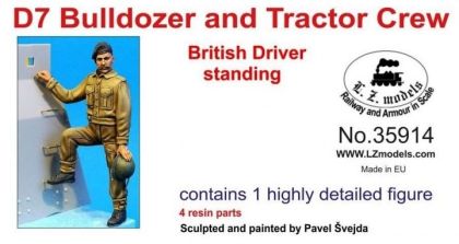 1:35 D7 Bulldozer and Tractor crew British Driver standing