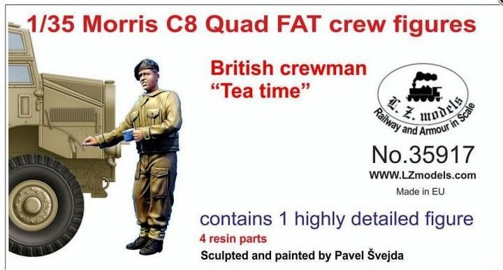 1:35 Morris C8 Quad FAT crew figures British crewman 