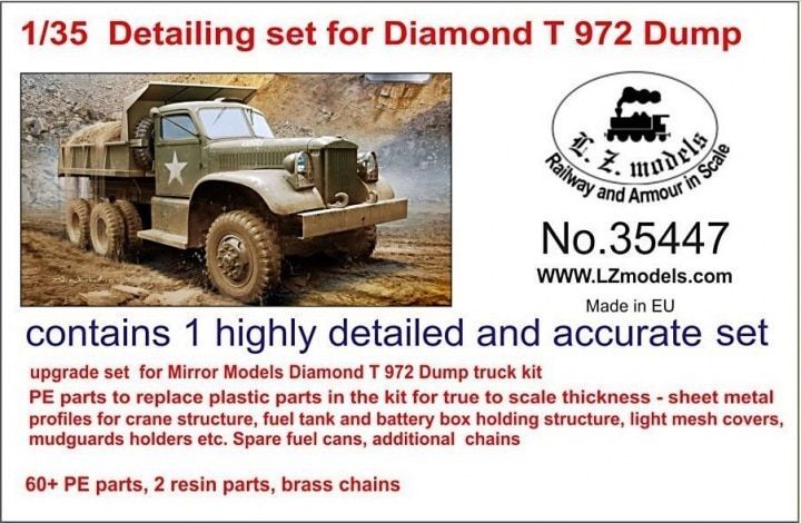 1:35 Detailing set for Diamond T 972 Dump upgrade set for Mirror Models Diamond T 972 Dump truck kit