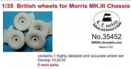 1:35 British Wheels for Morris C8 Quad  MK.III