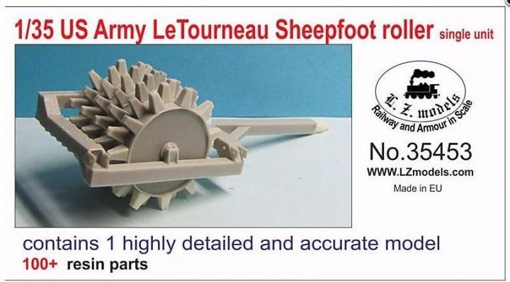 1:35 US Army LeTourneau Sheepfoot roller single unit