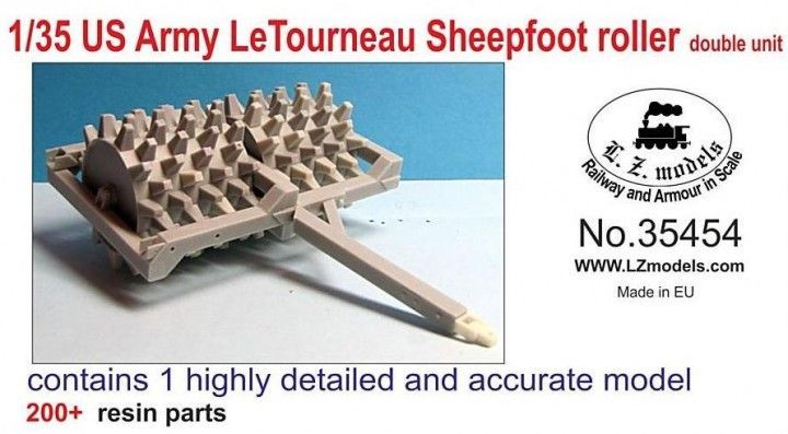 1:35 US Army LeTourneau Sheepfoot roller double unit