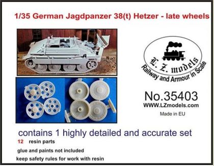1:35 German Jagdpanzer 38(t) Hetzer late wheels