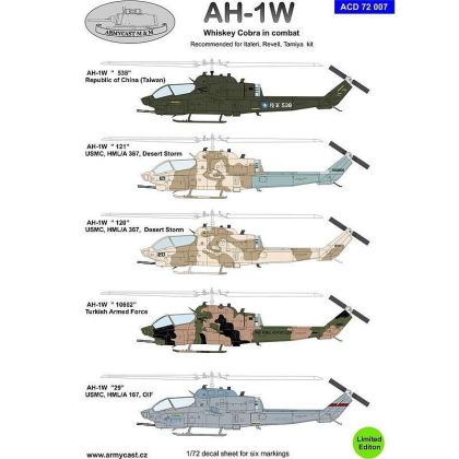 1:72 AH-1W Whiskey in combat conversion with decal set