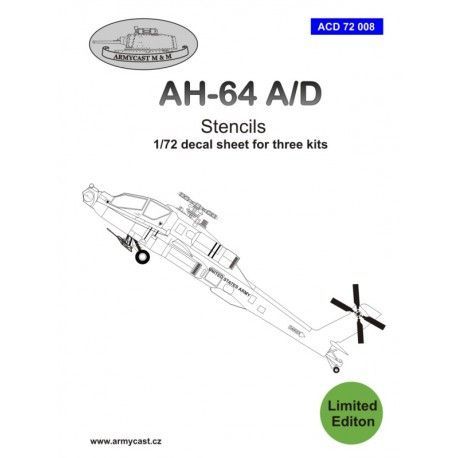 1:72 Hughes AH-64A/D Apache stencils - decal set