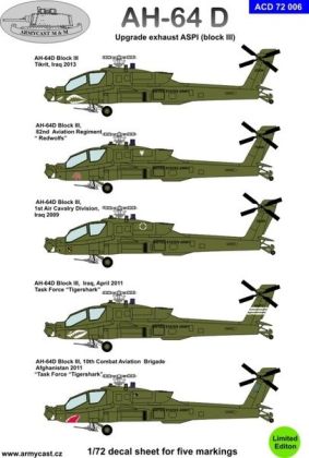 1:72 Hughes AH-64D Apache ASPI exhaust (Block III) decal set