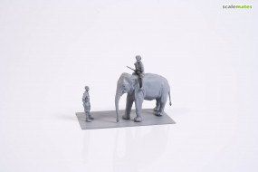 1:72 RAF Mechanic of India WWII + Elephant with Mahout (2 fig. + elephant)