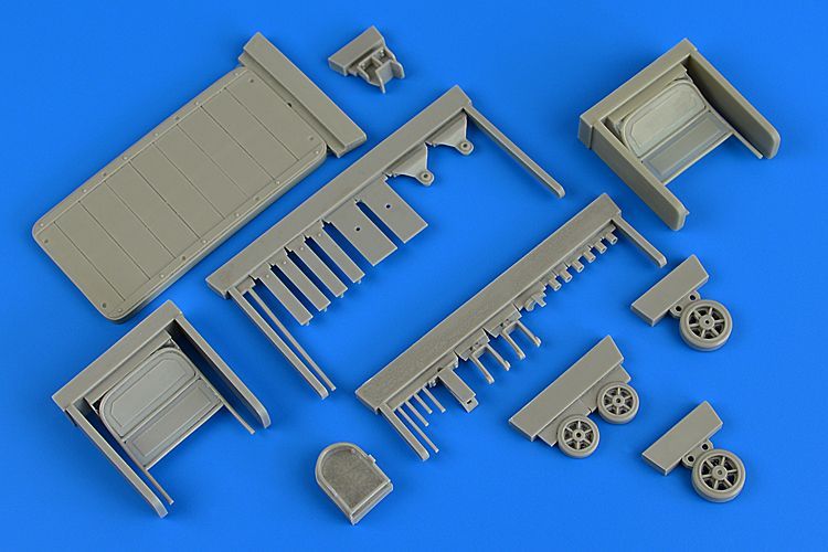 1:32 US 2ton wood deck trailer (caster steer)