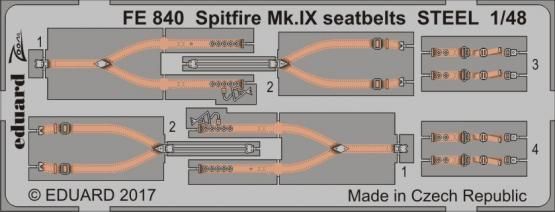 1:48 Spitfire Mk.IX seatbelts STEEL