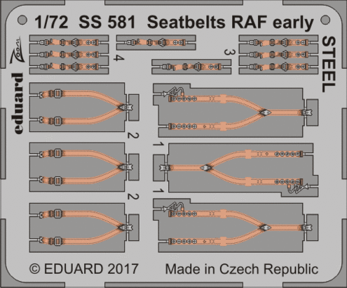 1:72 Seatbelts RAF early STEEL