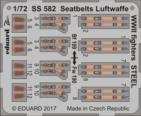 1:72 Seatbelts Luftwaffe WWII fighters STEEL