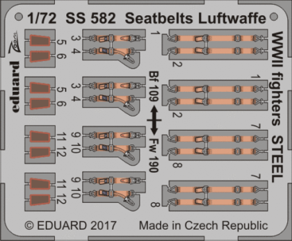 1:72 Seatbelts Luftwaffe WWII fighters STEEL