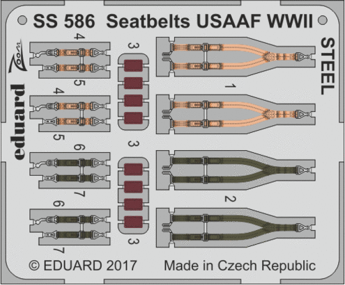 1:72 Seatbelts USAAF WWII STEEL