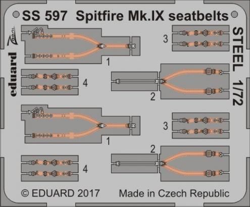 1:72 Spitfire Mk.IX seatbelts STEEL
