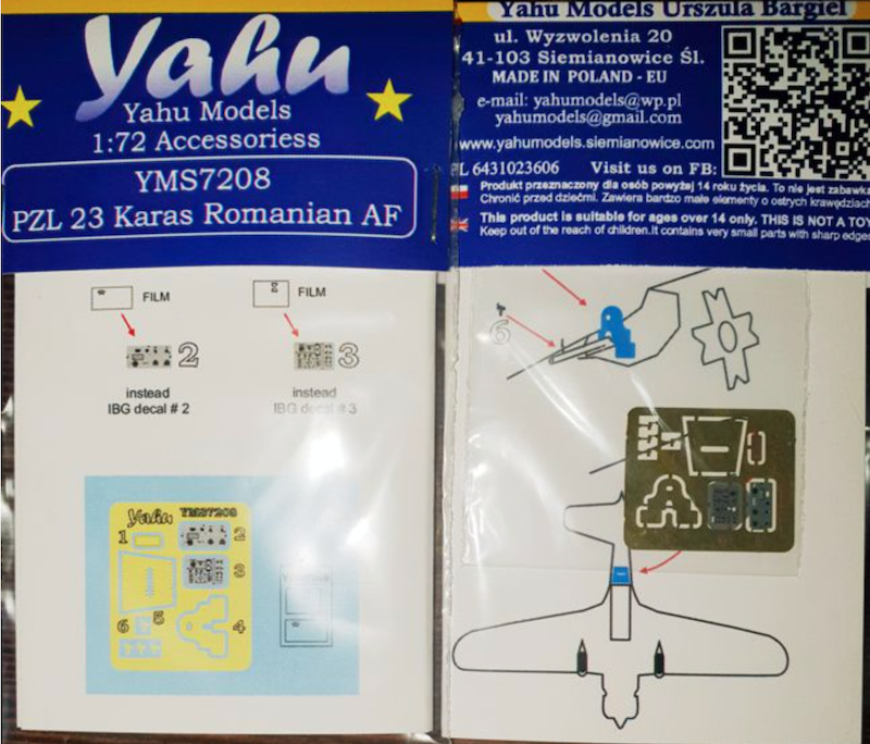 1:72 PZL P.23 Karas Romanian AF