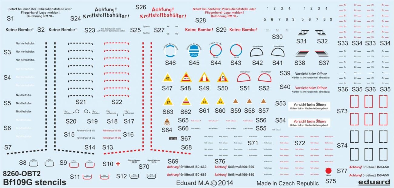 1:48 Bf 109G stencils