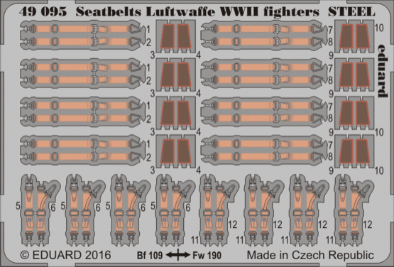 1:48 Seatbelts Luftwaffe WWII fighters STEEL