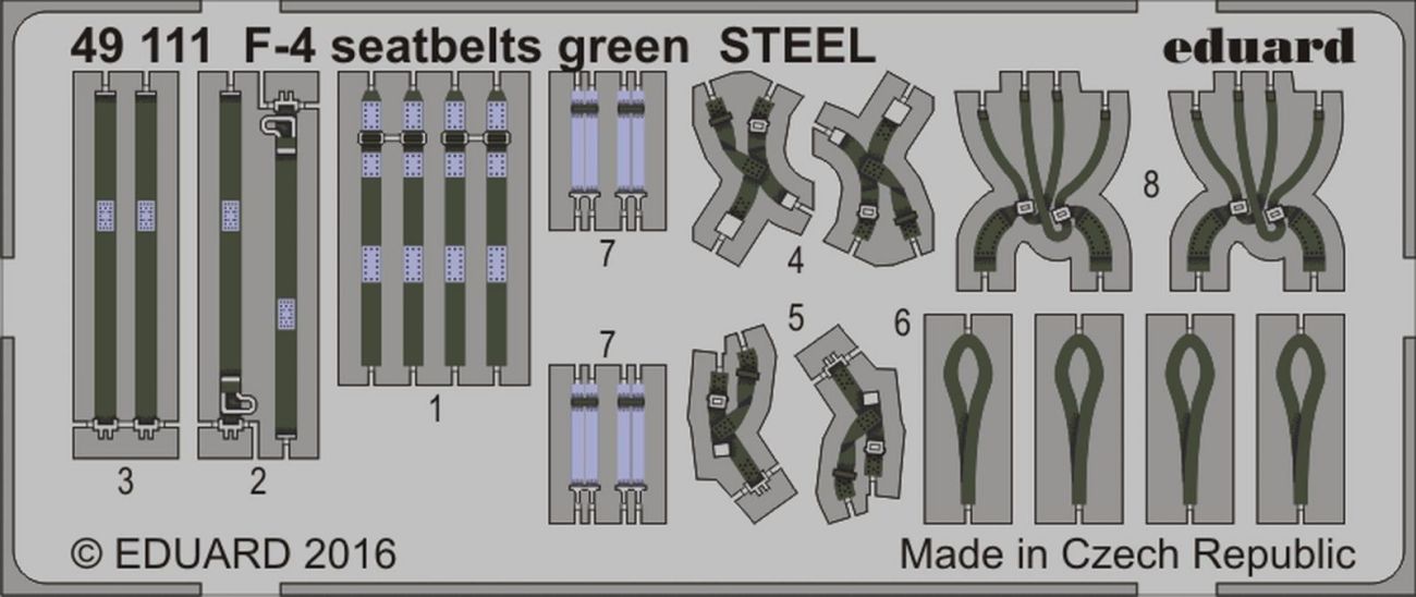 1:48 F-4 seatbelts green STEEL