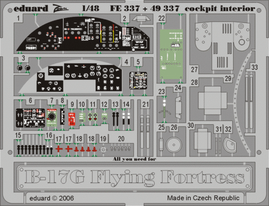 1:48 B-17G cockpit interior