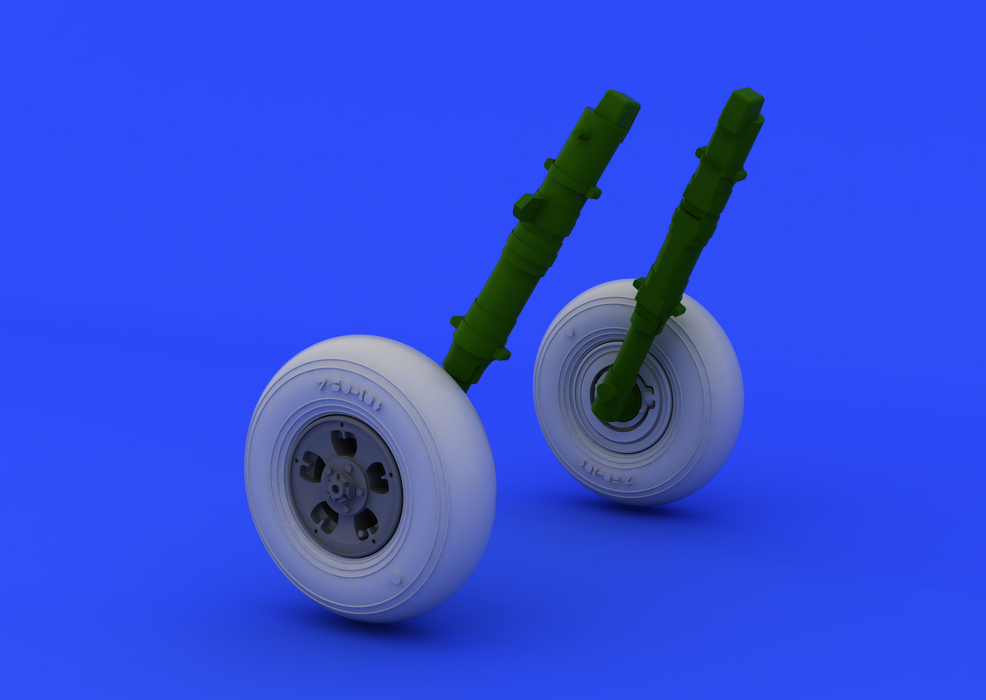 1:48 Spitfire wheels - 5 spoke, smooth tire