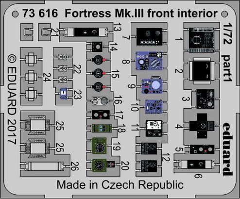 1:72 Fortress Mk. III přední interiér