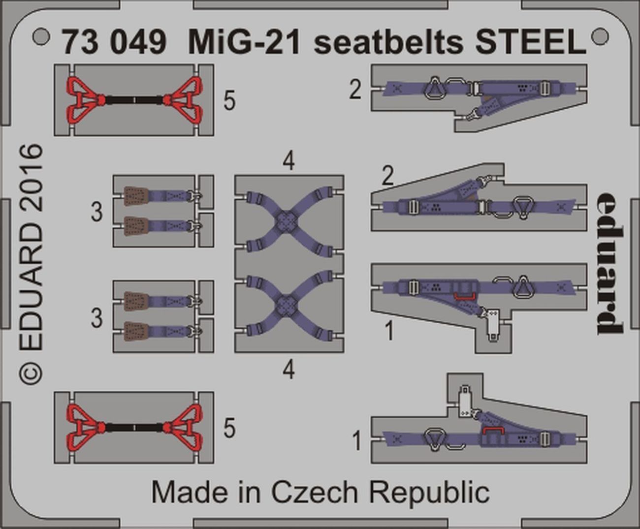 1:72 MiG-21 seatbelts STEEL