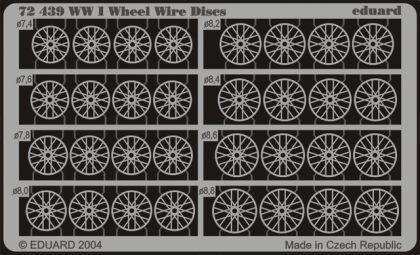 1:72 WWI Wheel Wire Discs
