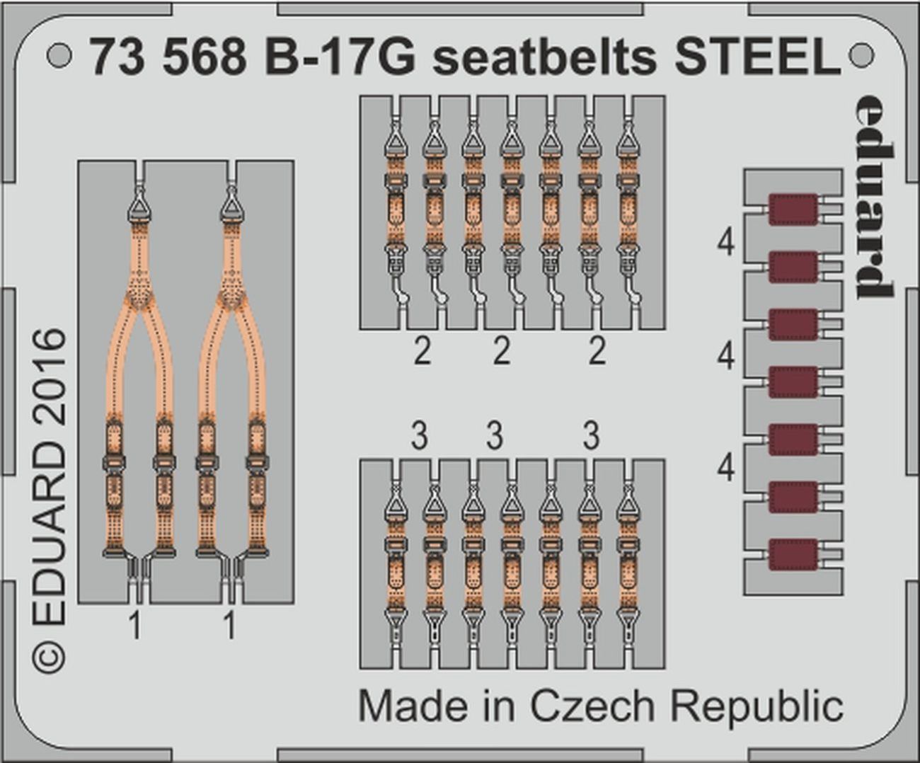 1:72 B-17G seatbelts STEEL