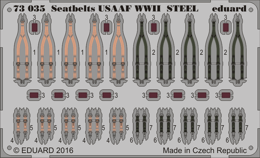 1:72 Seatbelts USAAF WWII STEEL