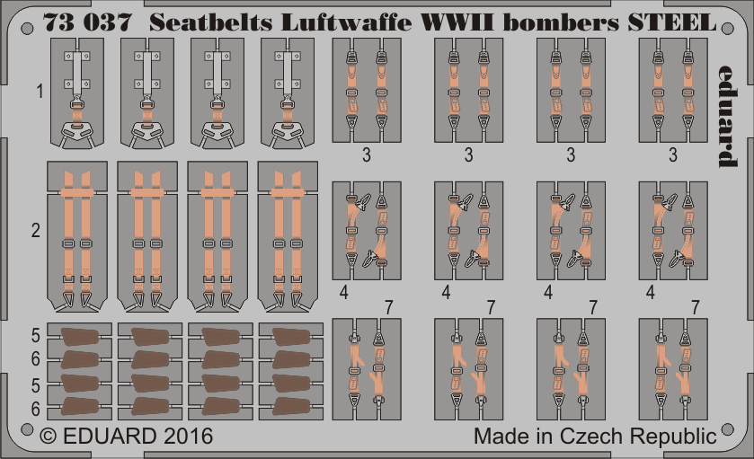 1:72 Upínací pásy bombardérů Luftwaffe 2. sv. v. OCEL