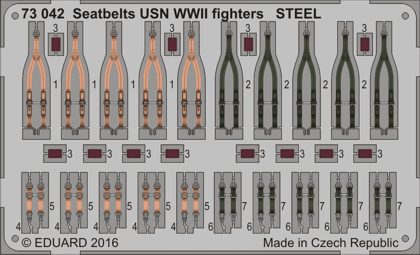 1:72 Seatbelts USN WWII fighters STEEL