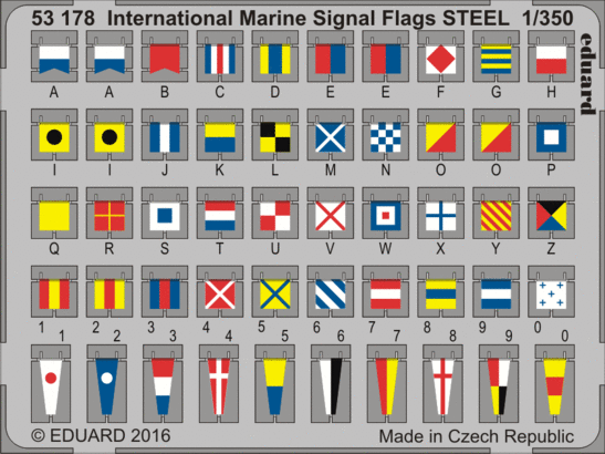 1:350 International Marine Signal Flags STEEL