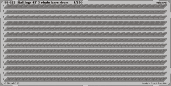 1:350 Railings 45´ 3 chain bars short