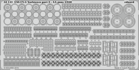 1:350 USS CV-5 Yorktown part 2 AA guns