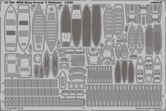 1:350 HMS King George V lifeboats
