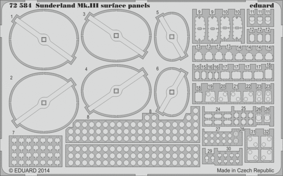 1:72 Sunderland Mk.III surface panels