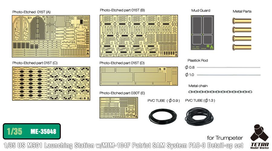 1/35 U.S. M901 Launching Station w/MIM-104F Patriot System PAC-3 Detail-up set for Trumpeter