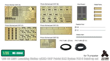 1/35 U.S. M901 Launching Station w/MIM-104F Patriot System PAC-3 Detail-up set for Trumpeter
