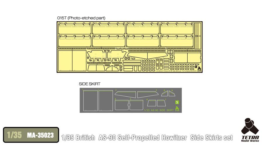 1/35 British AS-90 Self-Propelled Howitzer  Side Skirts set for Trumpeter