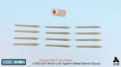1/350 IJN 14inch L45 Type41 Metal Barrel (12pcs) Kongo/ Ise/ Fuso Class