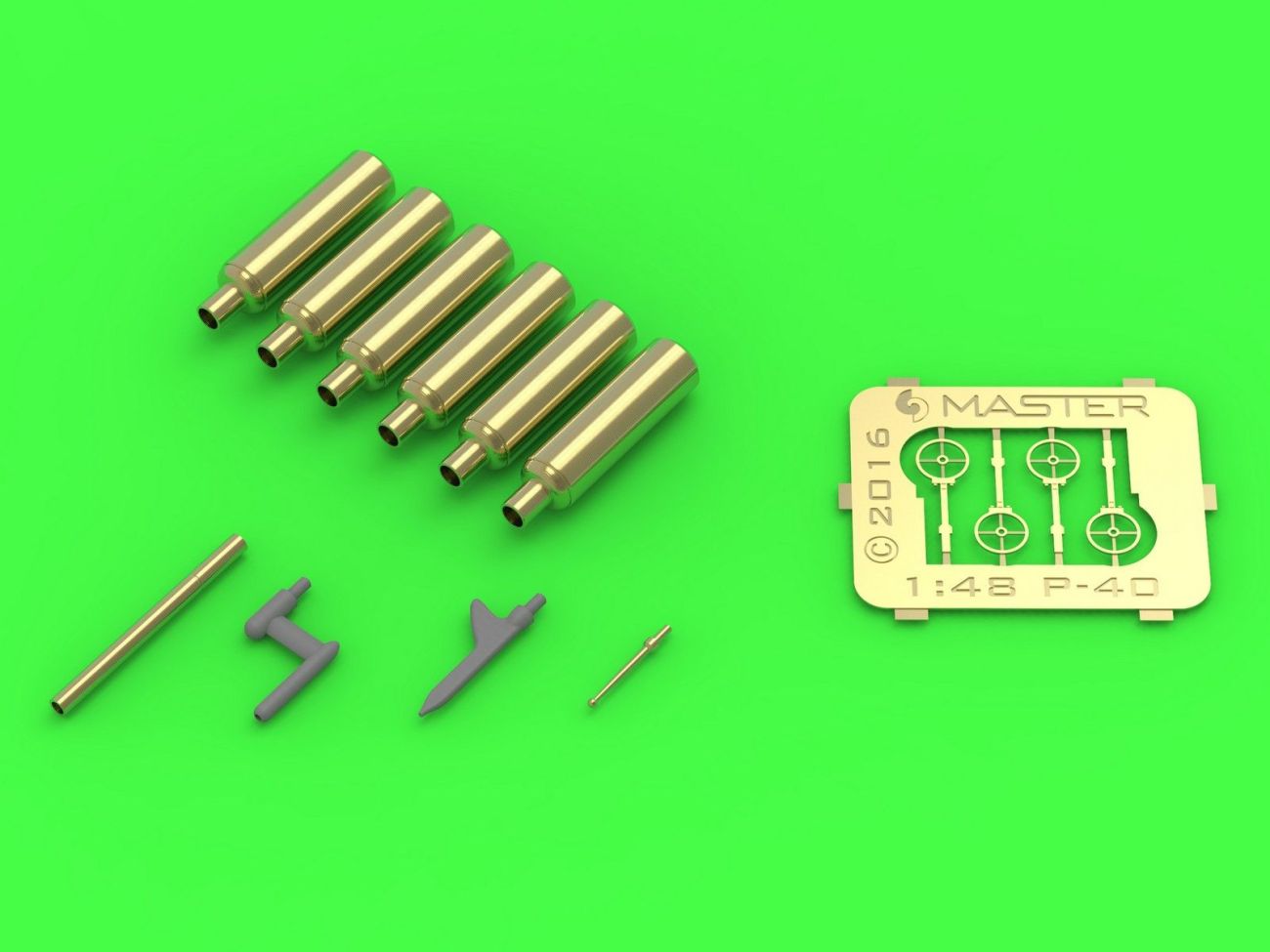 1:48 Curtiss P-40E - P-40N - details set - Browning .50 blast tubes, gunsight and Pitot Tube