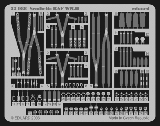 1:32 Upínací pásy RAF 2. sv. v.