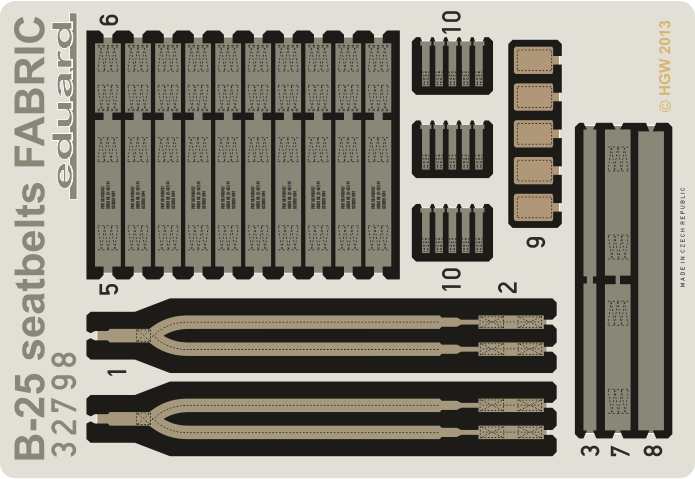 1:32 B-25 seatbelts FABRIC