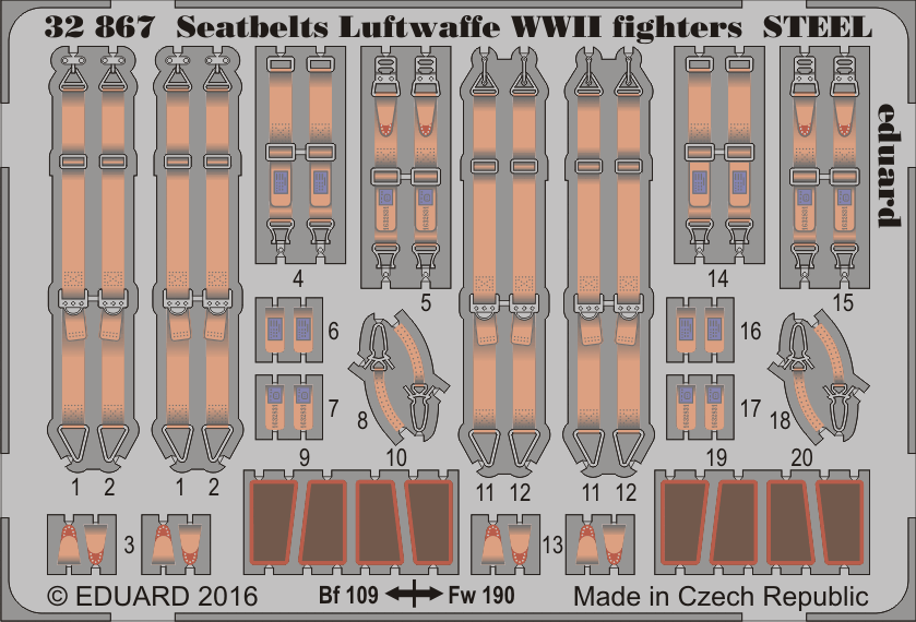 1:32 Seatbelts Luftwaffe WWII fighters STEEL