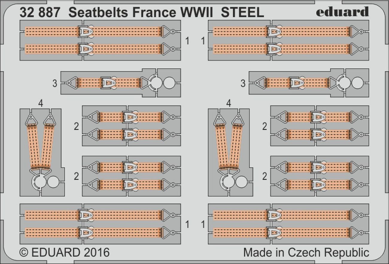 1:32 Seatbelts France WWII STEEL