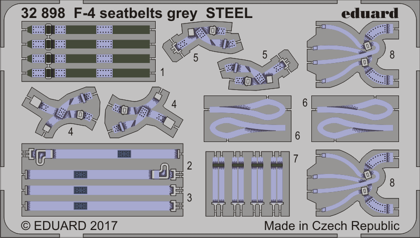 1:32 F-4 seatbelts grey STEEL